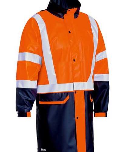 Bisley Hi Vis Stretch PU Taped Rain Jacket (BJ6935HT)