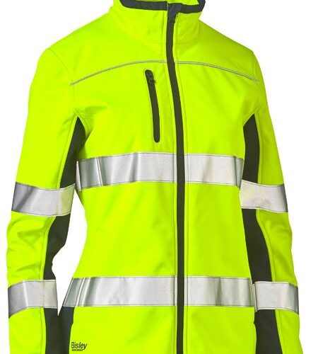 Bisley Women's Hi Vis Taped Soft Shell Jacket (BJL6059T)