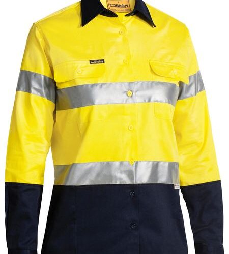 Bisley Women's Hi Vis Taped Drill Shirt (BLT6456)