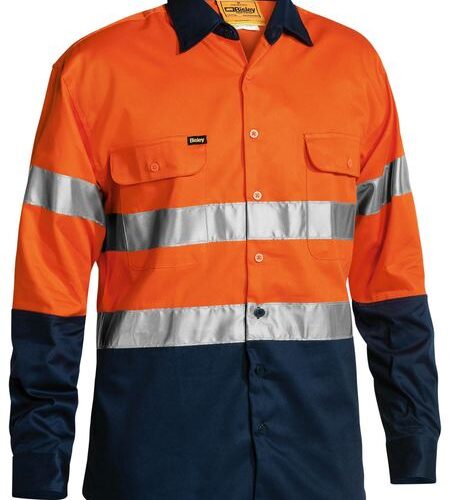 Bisley Hi Vis Taped Long Sleeve Drill Shirt (BT6456)