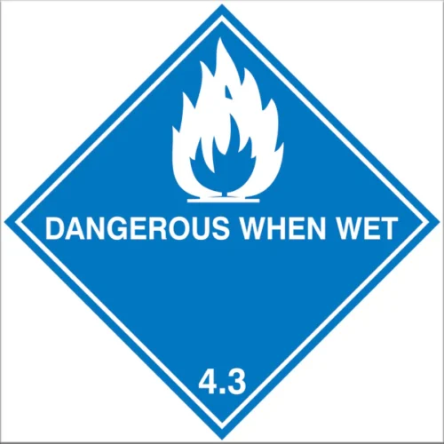 Dangerous Goods Label Class 4.3 Dangerous When Wet