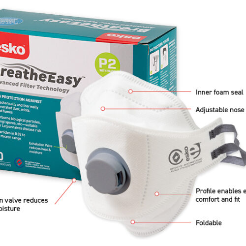 Breathe Easy P2 Flat Fold Mask with Valve (DRP2VF)