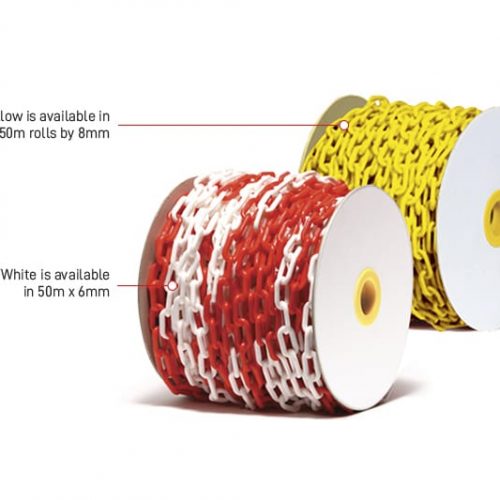 Plastic Safety Chain Yellow or Red/White