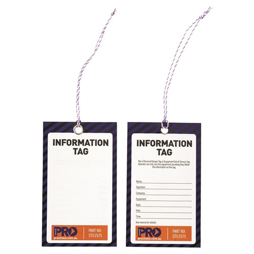 Safety Tag Information - Blank (Pack of 10)